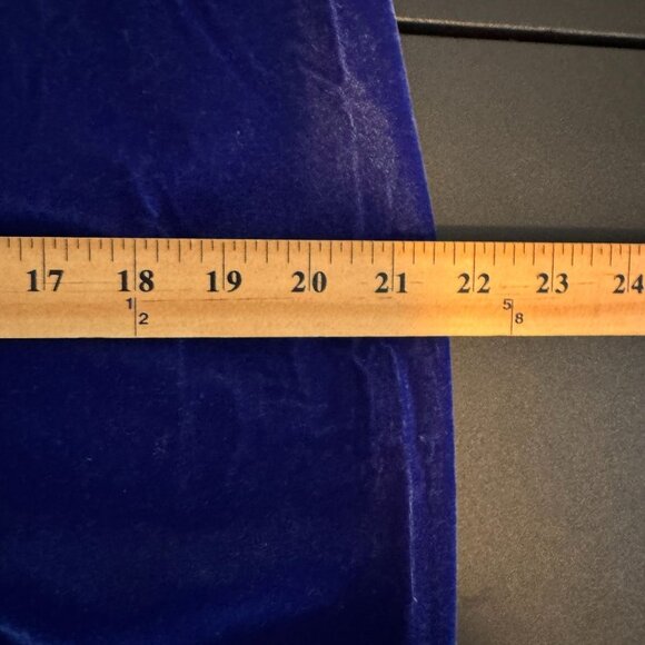 Zara Electric Blue Velvet High Rise Wide Leg Trouser Pants, Size Large - Picture 6 of 7